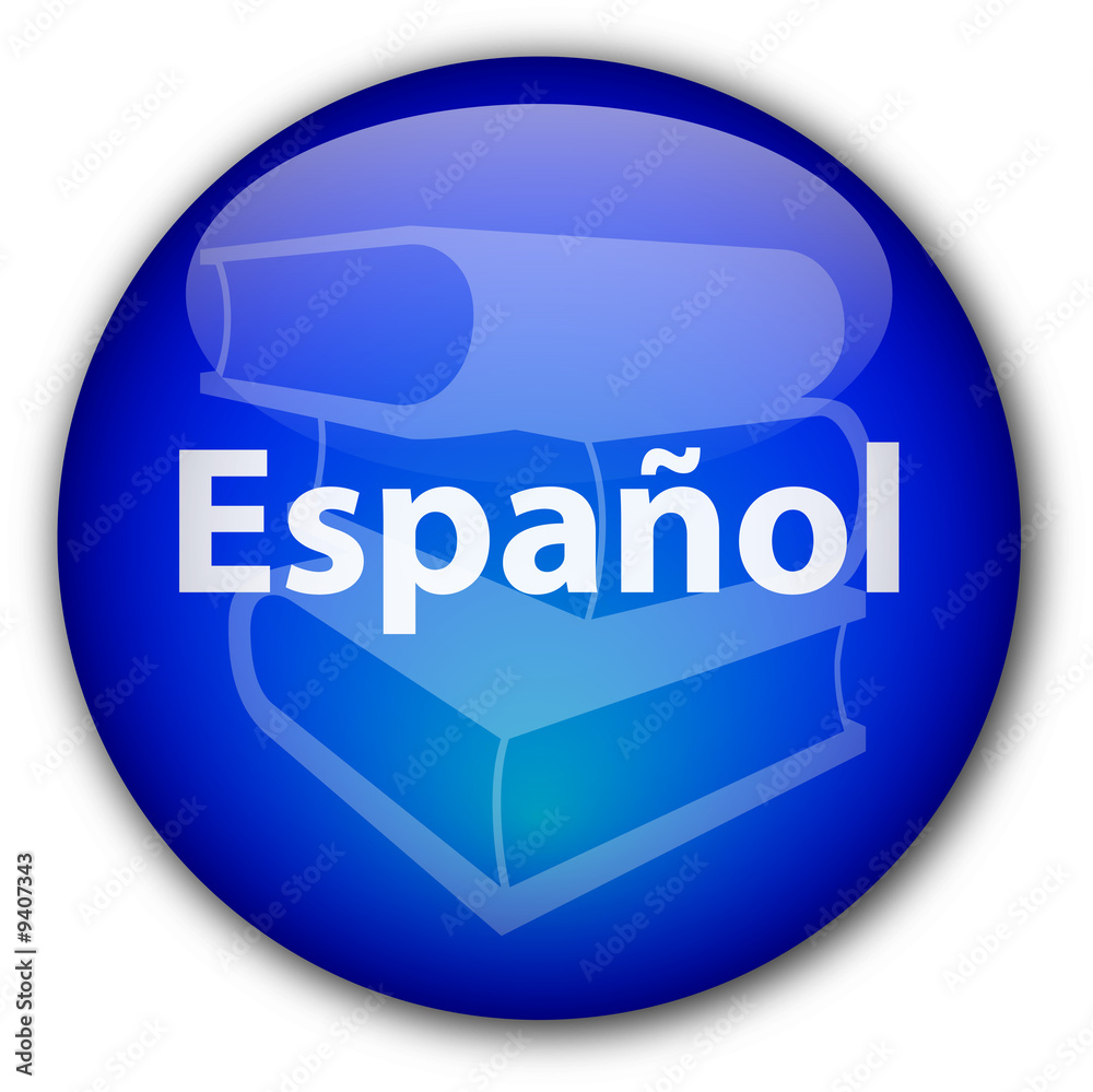 Spanish" button Stock Illustration | Adobe Stock