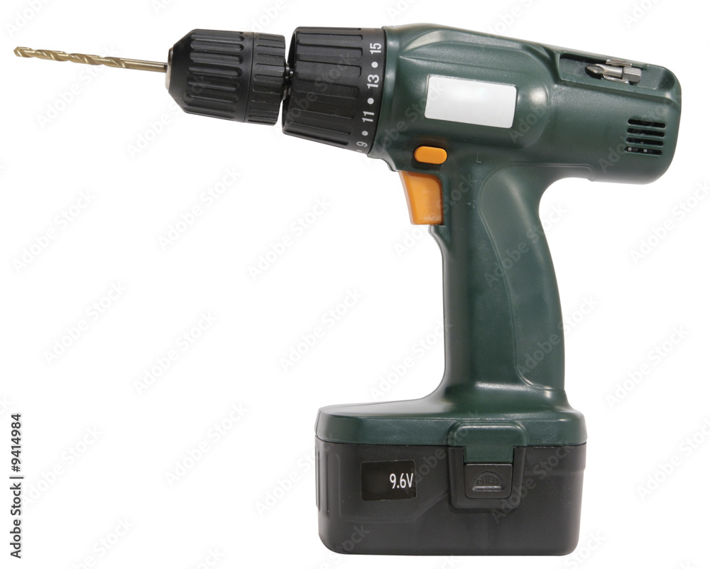 Electricity tool - drill on white