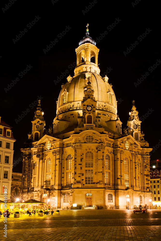 Dresden at night. Frauenkirche view