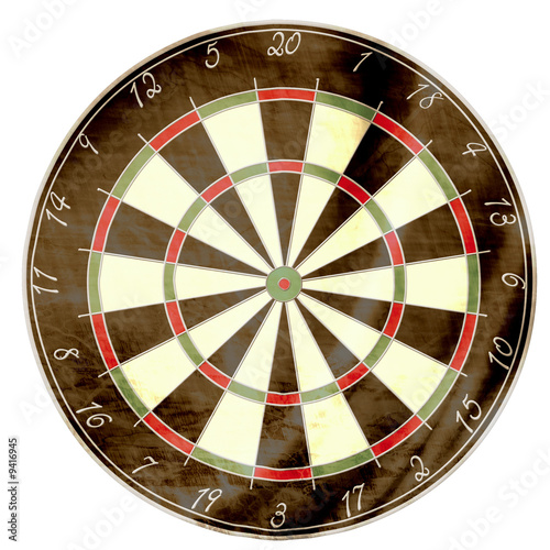 Darts board on a solid white background