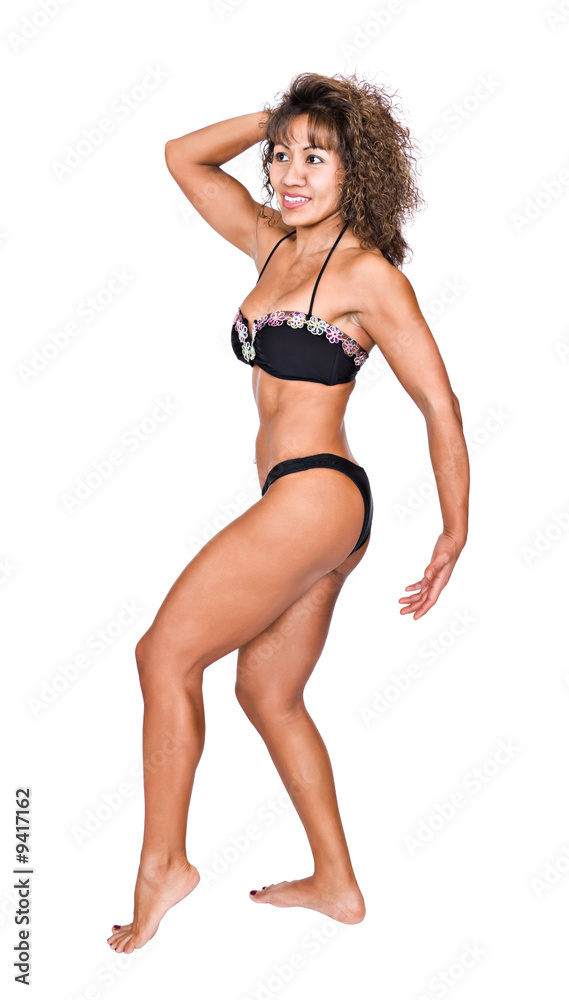 muscular hispanic female bodybuilder, with a beautiful body