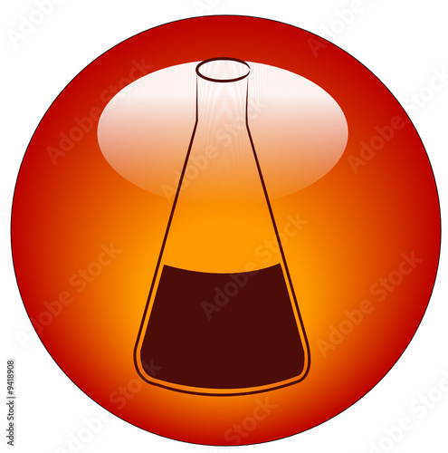 icon or button for labratory flask filled with solution