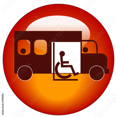 button or icon of paratransit bus picking up passenger photo