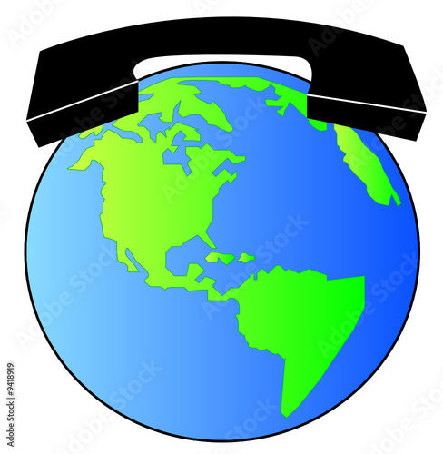 handset on top of the world - global connection