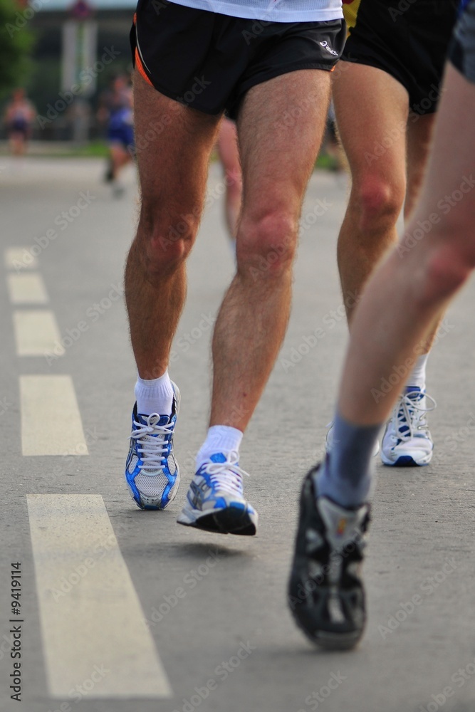 detail of the legs of runners