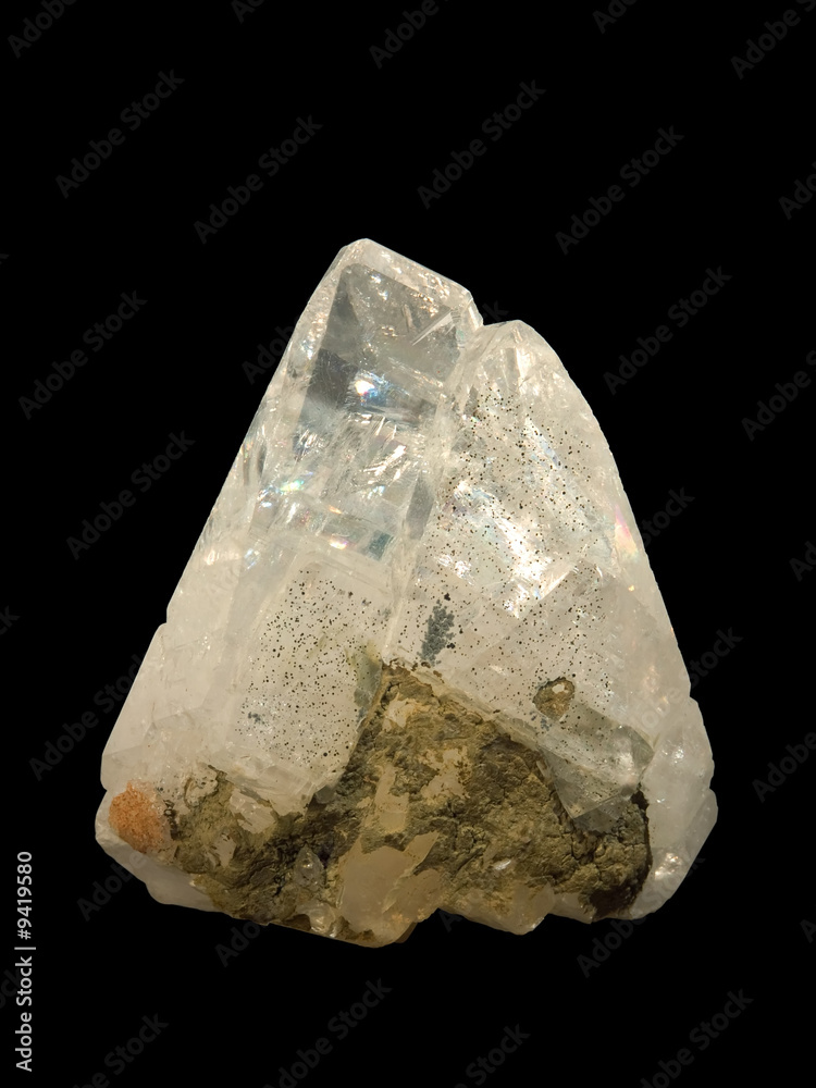 Crystals of calcit isolated on a black background Crystals of calcit isolated on a black background