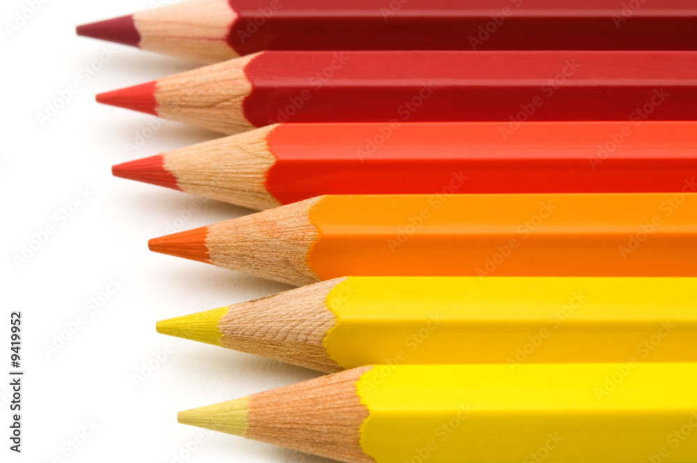Obraz premium colorful pencils on white background