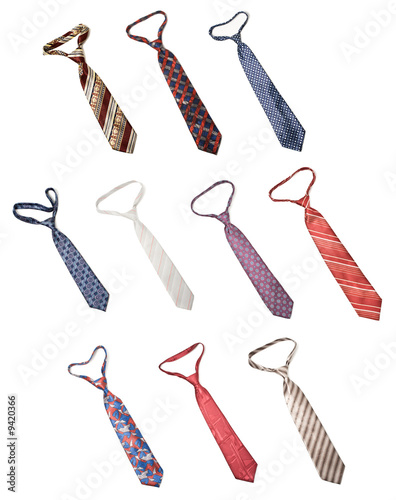Set of man's ties isolated on white Fototapet