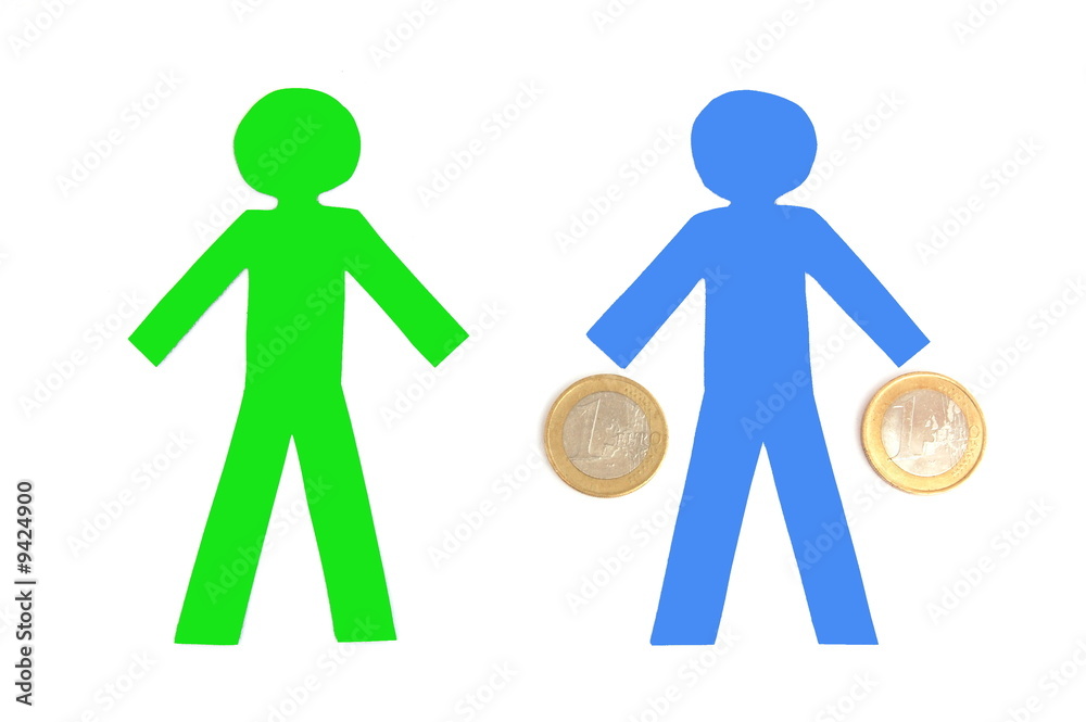 A money courier isolated on a white background A money courier isolated on a white background