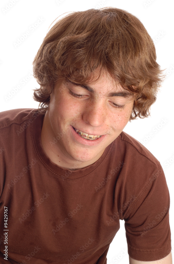 attractive fourteen year old boy with braces on his teeth.. attractive fourteen year old boy with braces on his teeth..