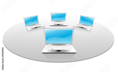 Laptops on a Round Table