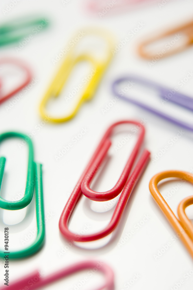 Studio Shot Of Multi Colored Paperclips Studio Shot Of Multi Colored Paperclips