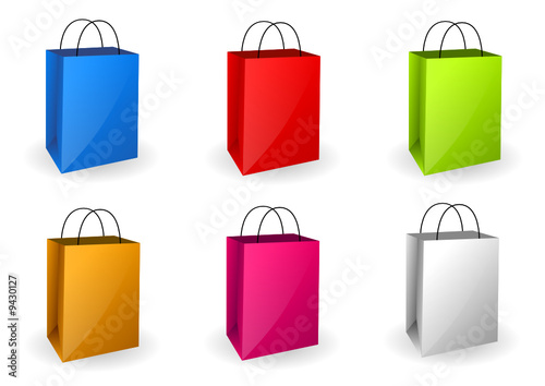 Colored shopping bags