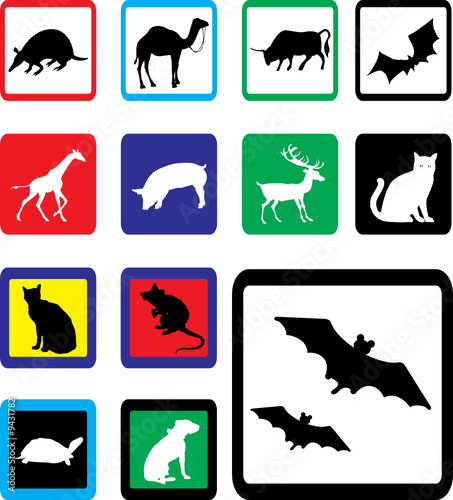 Set icons. Animals
