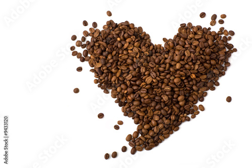 heart from coffee beans