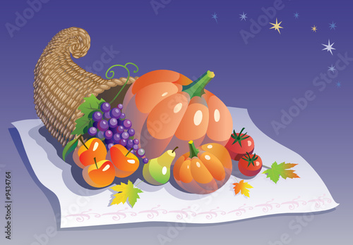 horn of plenty with vegetables