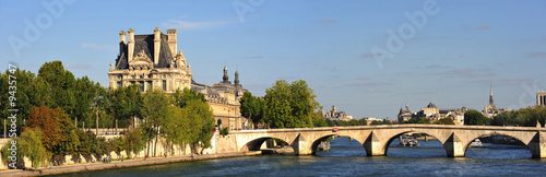 France Paris - Panoramic city view of Seine embankment #9435747