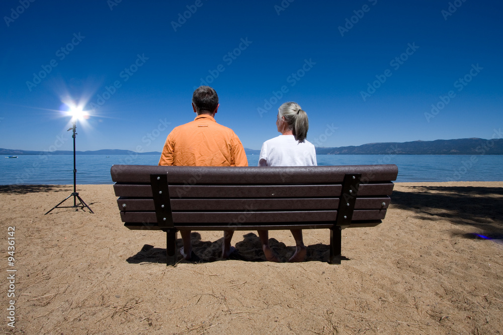couple on bench couple on bench