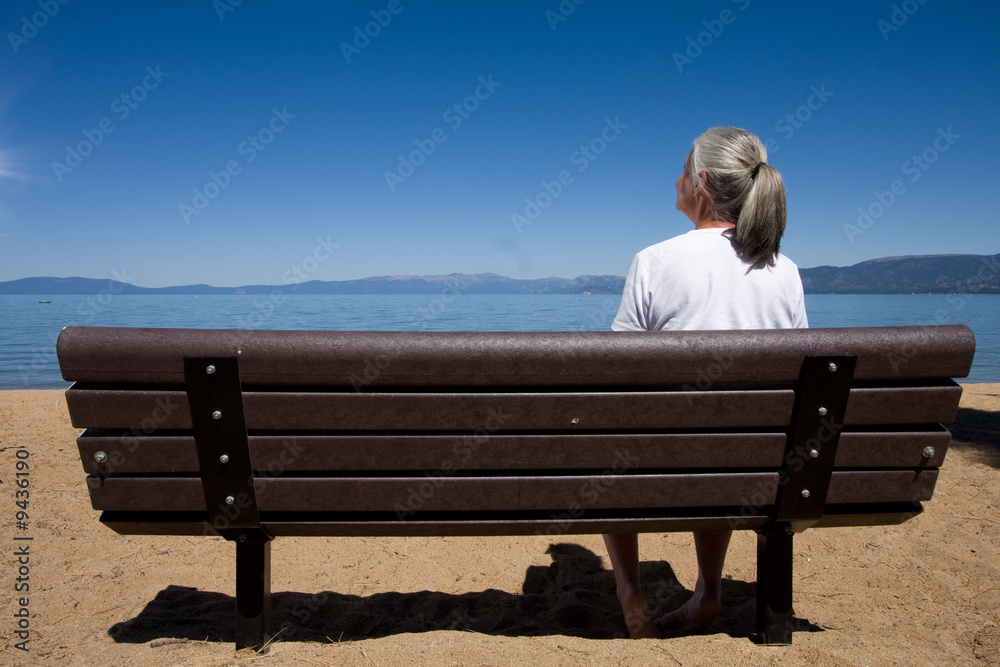 woman on bench