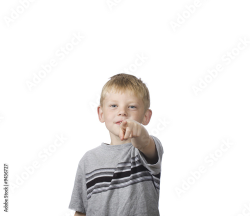 boy pointing finger