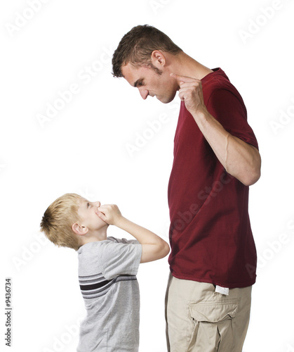 angry parent with child