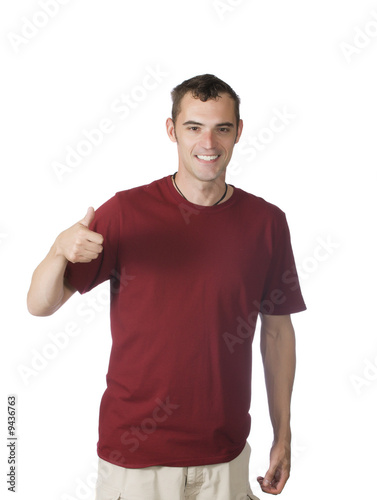 happy young man thumbs up