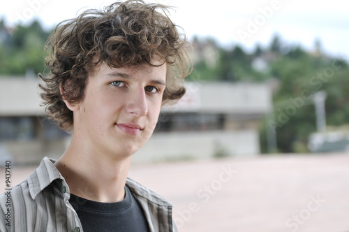 Portrait of a young boy oudoor photo