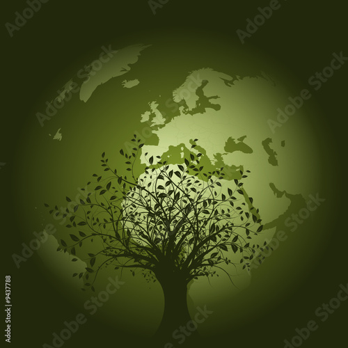 vecteur série - planète terre verte vectorielle sur fond blanc
