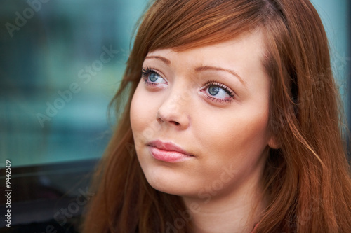 Portrait of teenage girl in outdoor location, close-up © Luminis
