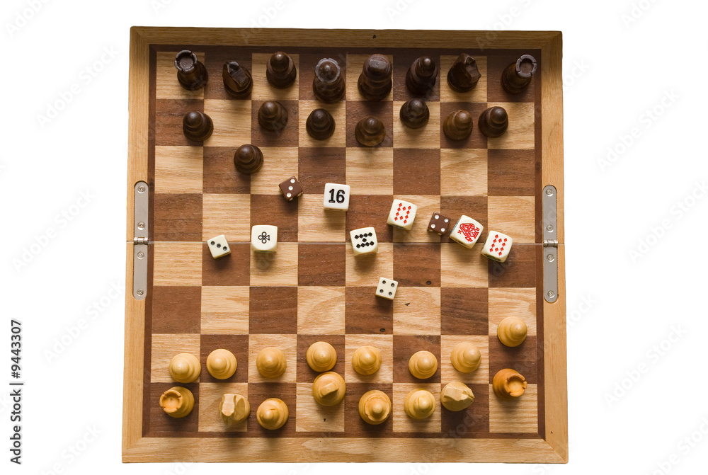 checkers and dices on the checkerboard checkers and dices on the checkerboard