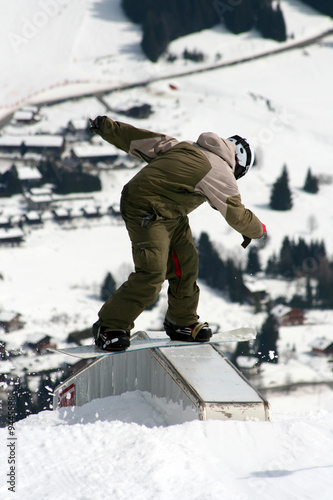 Snowboarder Box Slide