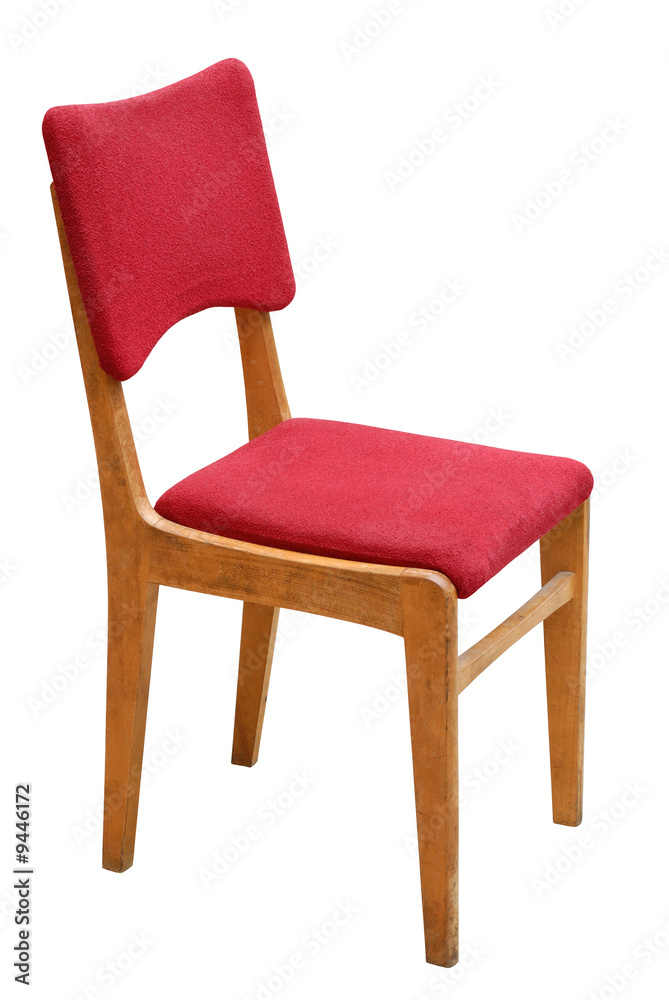 Old red chair isolated on white background Old red chair isolated on white background