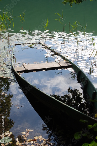 barque qui coule dans un marais