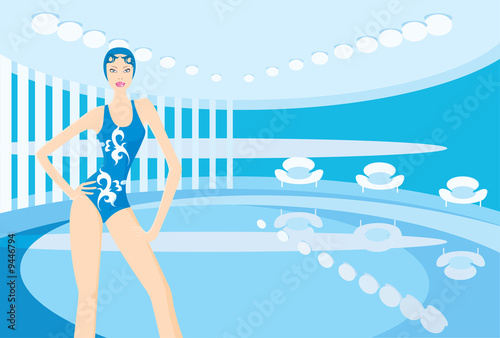 vector image of indoor swimming-pool