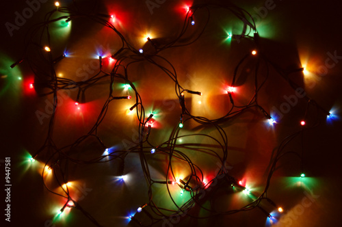 glowing colourful holiday lights decoration © Angel_a