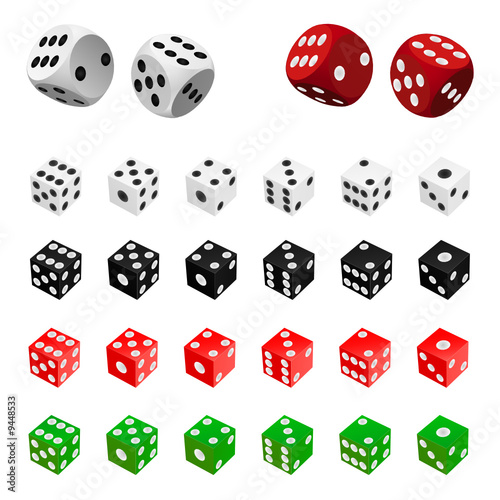 collection of dice vector (four color)