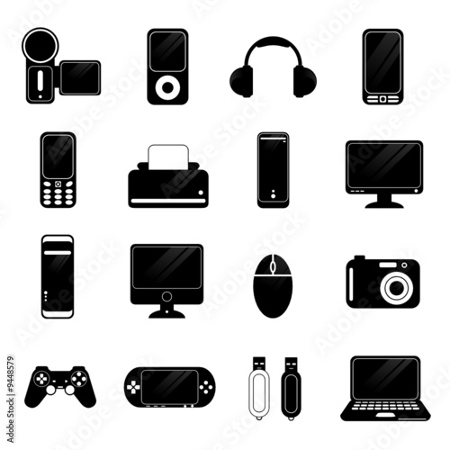 electronic icons vector