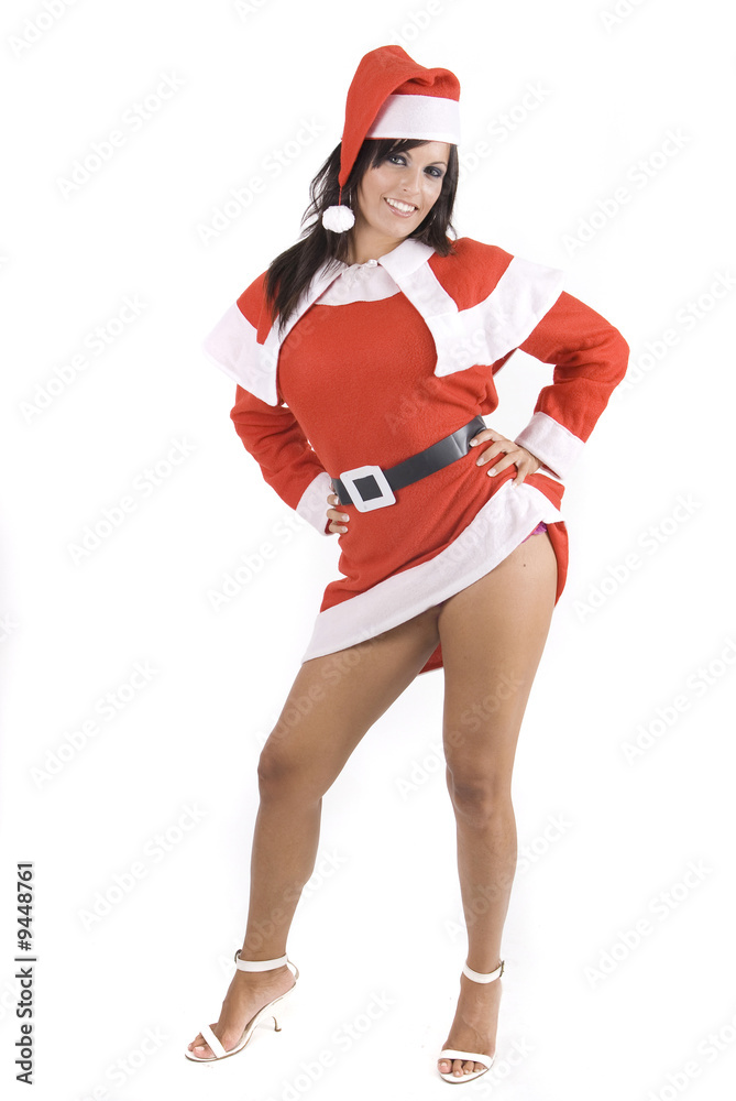 Young sexy Santa Girl isolated on white background. Young sexy Santa Girl isolated on white background.