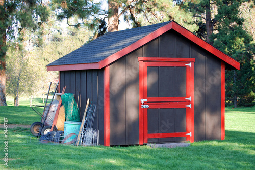 Garden Shed beneath the trees