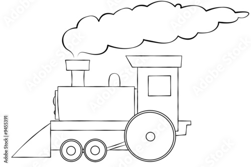 A line art train.