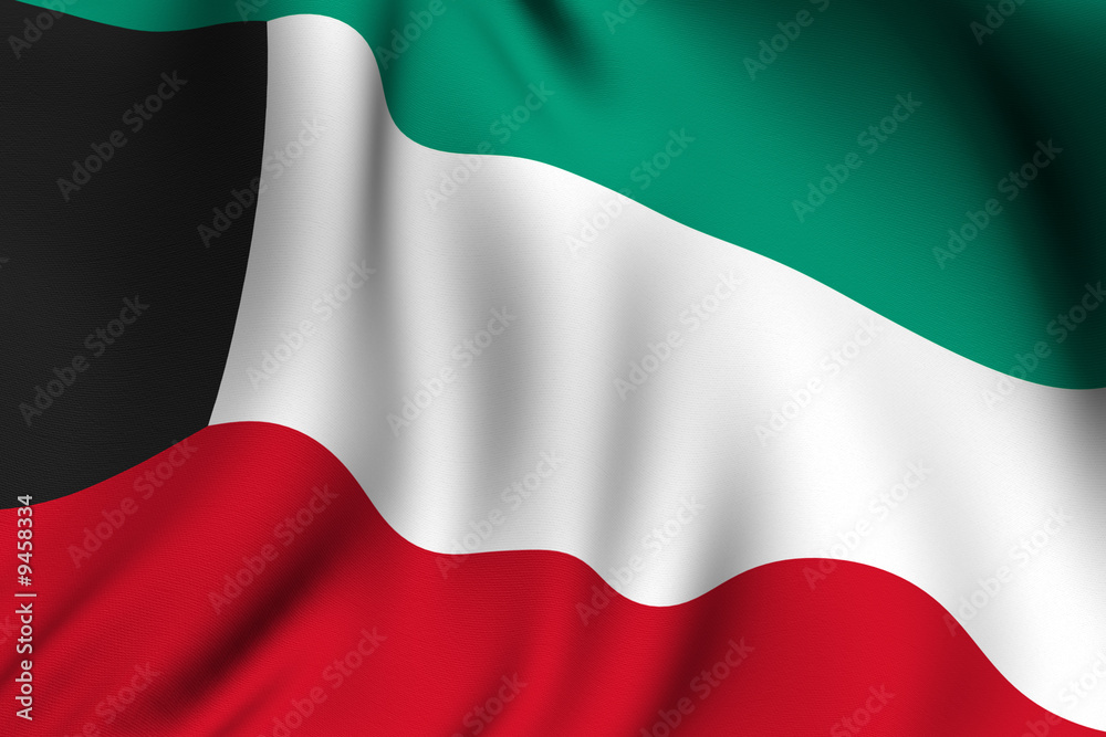 Obraz premium Rendered Kuwaiti Flag