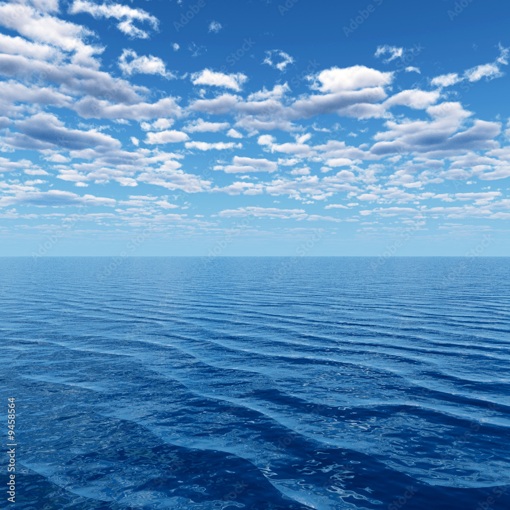 Fototapeta premium Beautiful sea and clouds sky - digital artwork