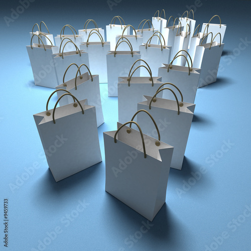 High quality shopping bags on a blue background