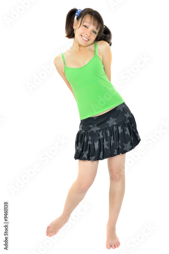 Cute beautiful young girl, isolated on white