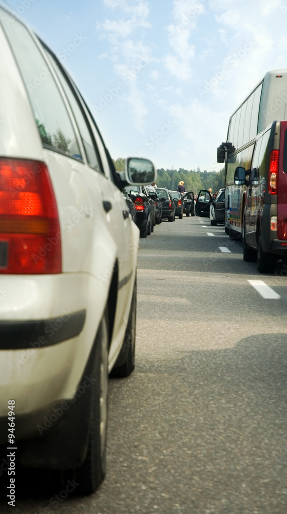 Traffic jam on a highway