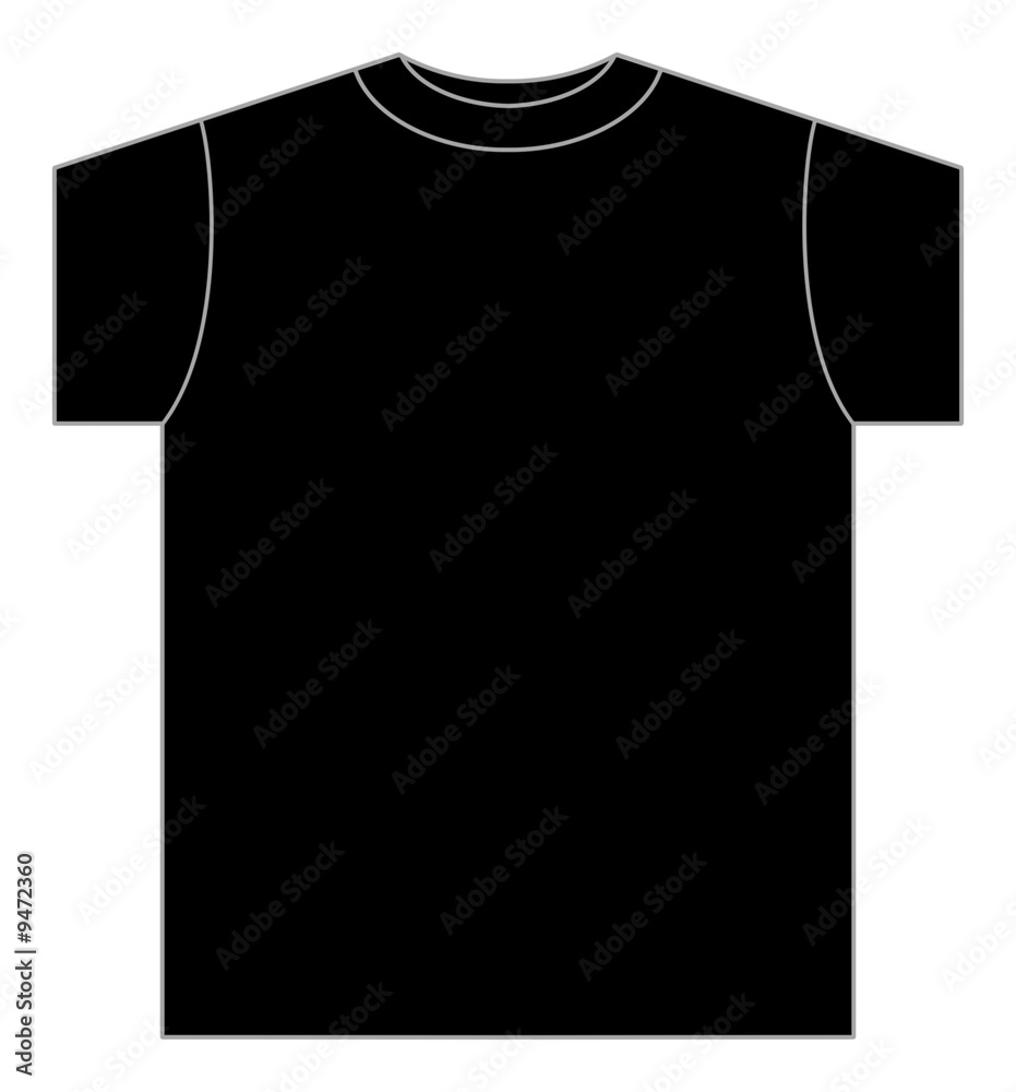 Illustration of black T-shirt on white background Illustration of black T-shirt on white background