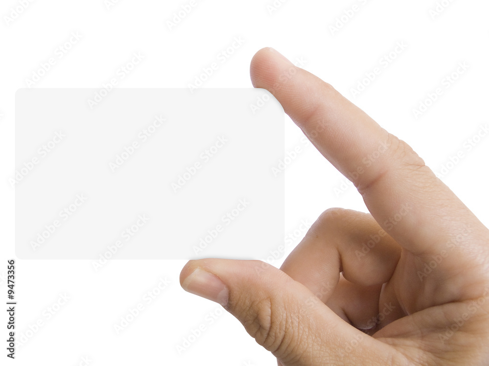 Obraz premium Présentation d'une carte de visite vierge sur fond blanc