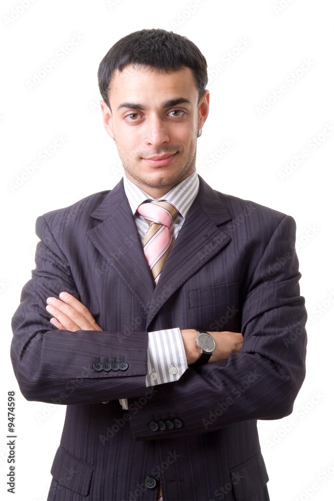 smiling young businessman isolated on white background