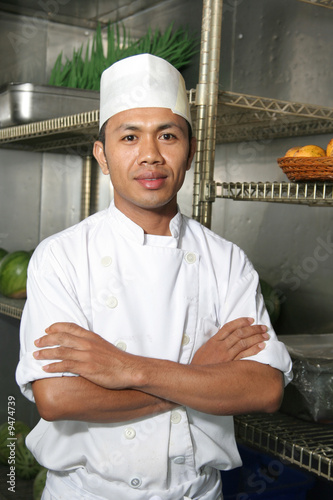chef in refrigerator