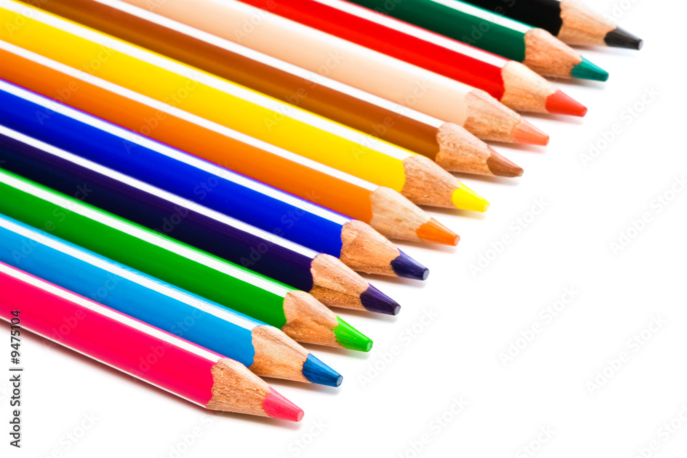Beautiful color pencils on a white background Beautiful color pencils on a white background
